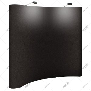 POP CPT CV Curved Pop Up Backdrop, 2 Spotlights, Black Carpet, Portable