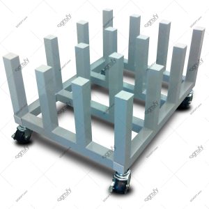 Mobile Vinyl Floor Rack for 16 rolls